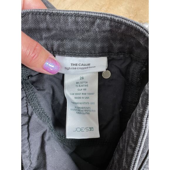 Joe's Women's The Callie High Rise Cropped Boot Black Jeans Size 26 NWT - Picture 8 of 9